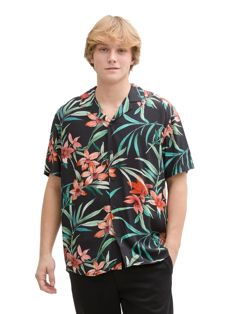 Kurzarmhemd mit Blumen-Muster