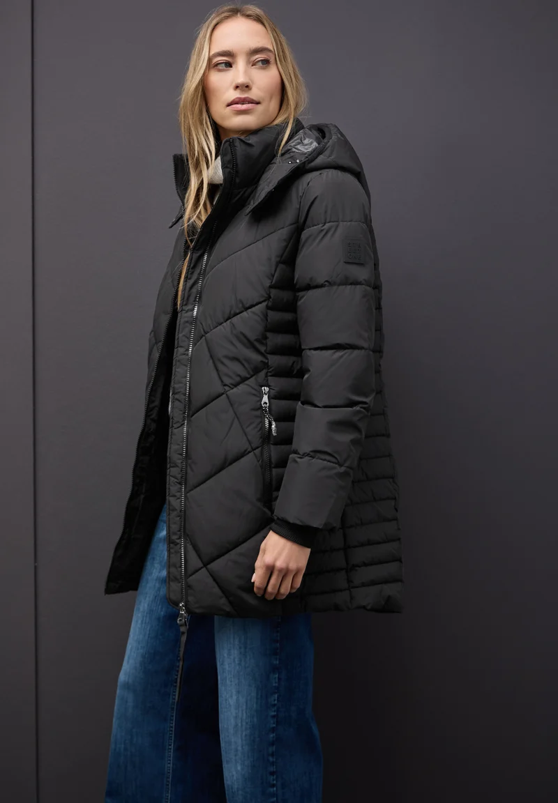 Steppjacke in Midi-Länge