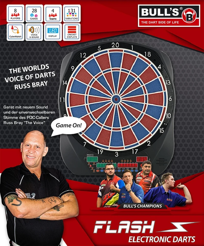 BULL'S Dartboard Flash RB-Sound