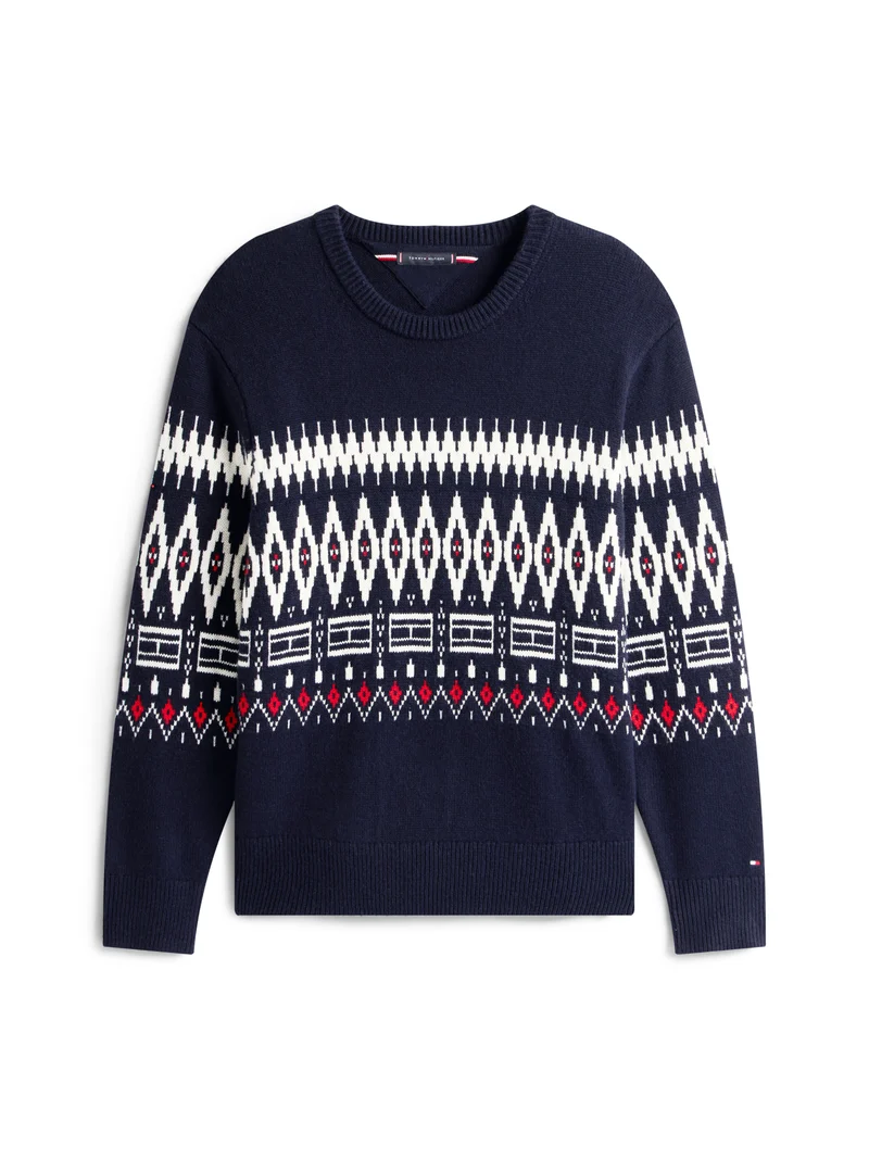 PLACED FAIRISLE Wollmix Pullover