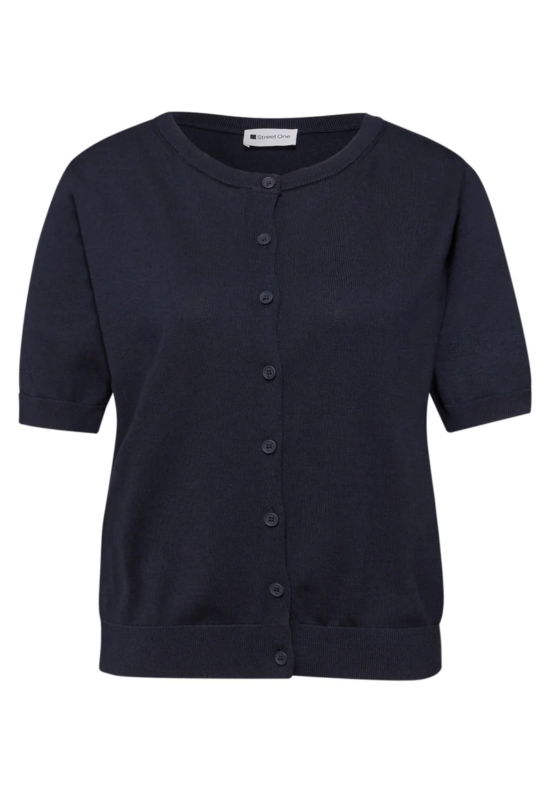 Kurzarm Cardigan mit Rundhals