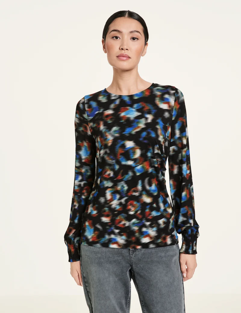 Shirt mit gesmokten Ärmelenden