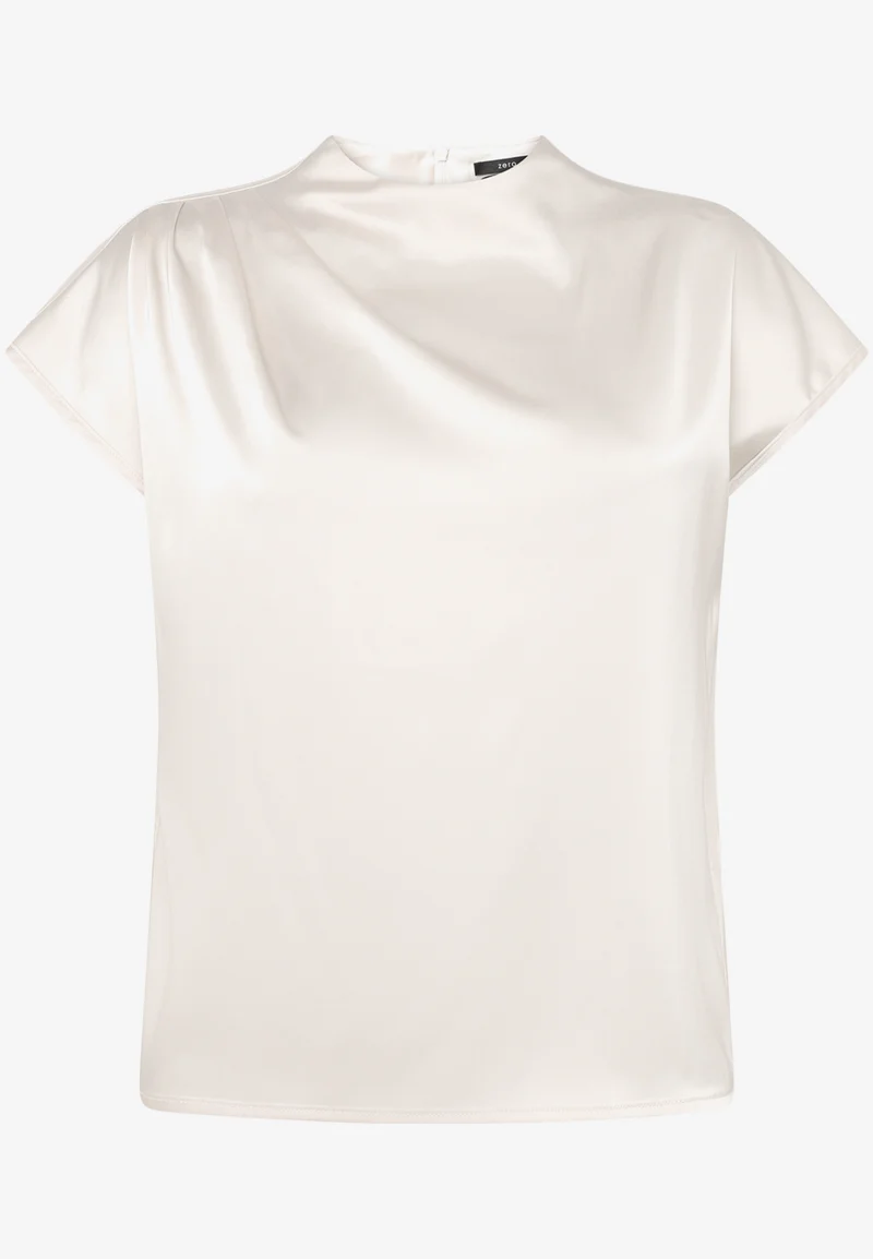 Satinbluse mit Stehkragen