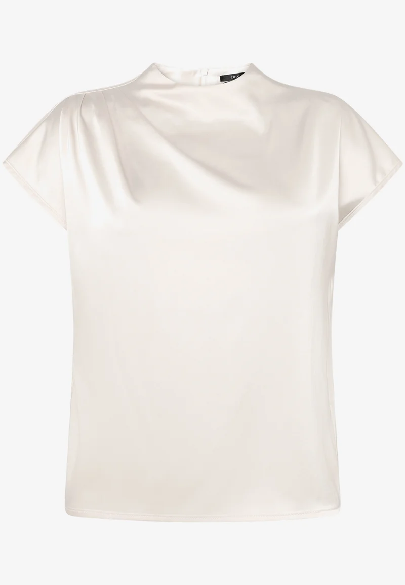 Satinbluse mit Stehkragen