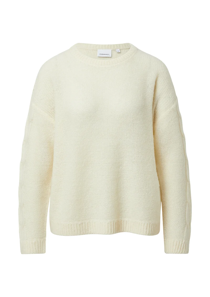 Strickpullover mit Zopfmuster