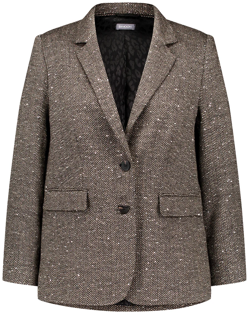Blazer mit Fischgratenmuster
