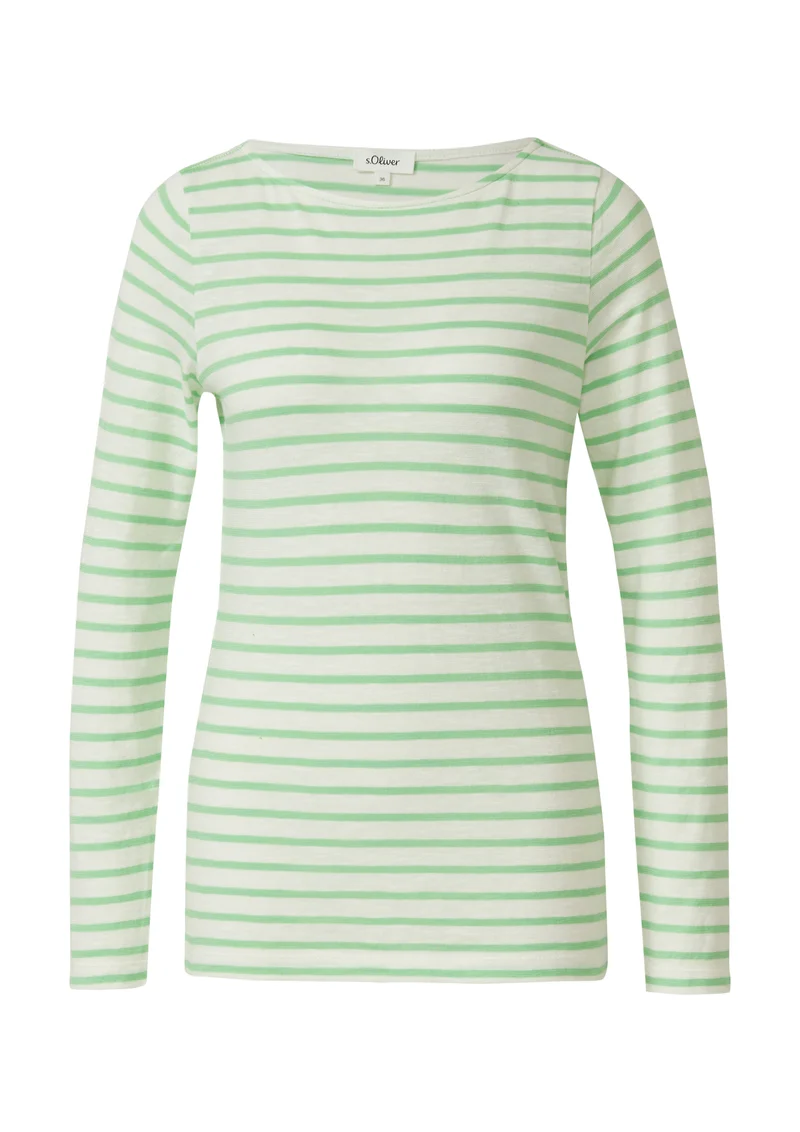 Langarmshirt mit U-Boot-Ausschnitt