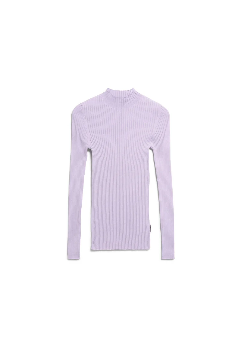 Rippstrickpullover mit Mock-Ausschnitt