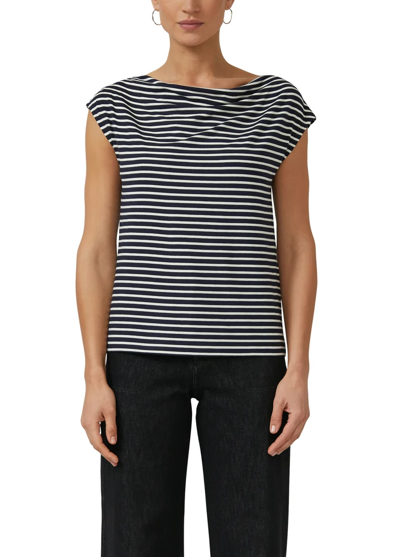 T-Shirt mit Wasserfall-Ausschnitt