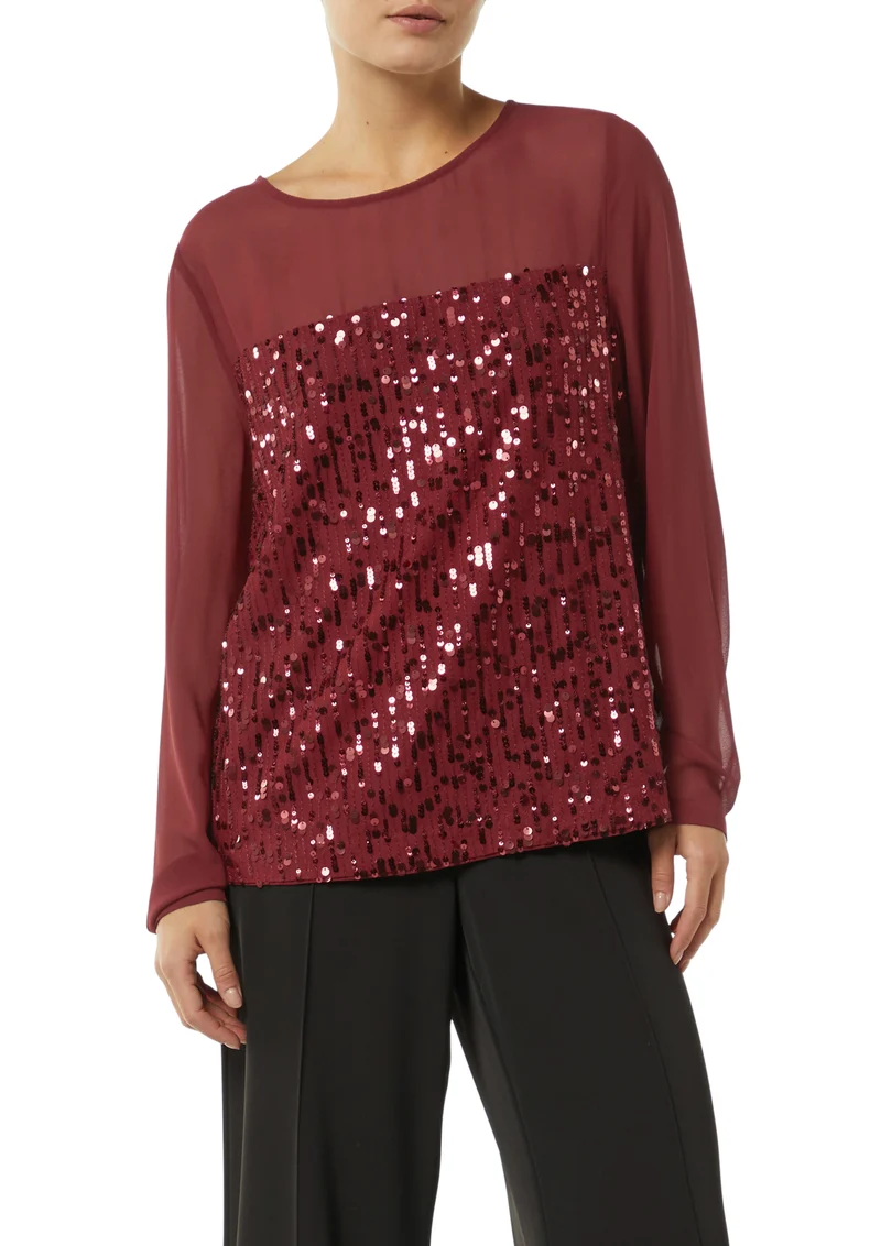 Pailletten-Bluse aus Chiffon