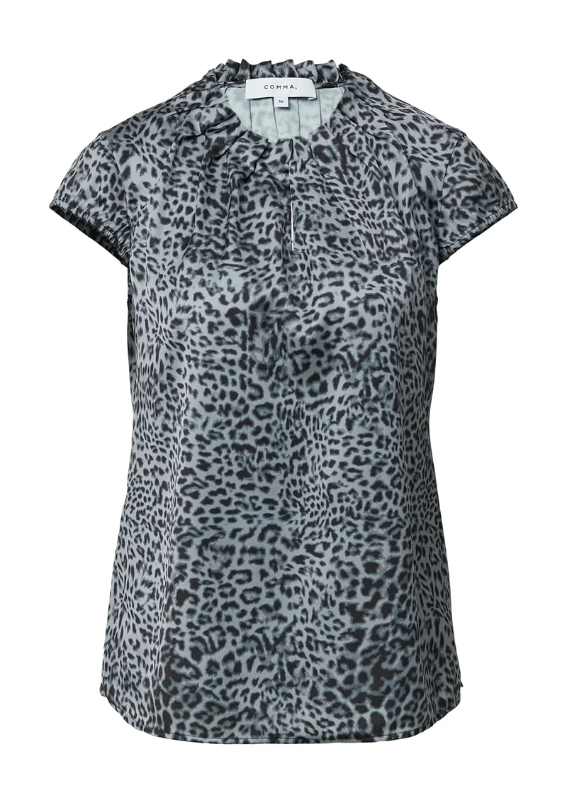 Satinbluse mit Raffung