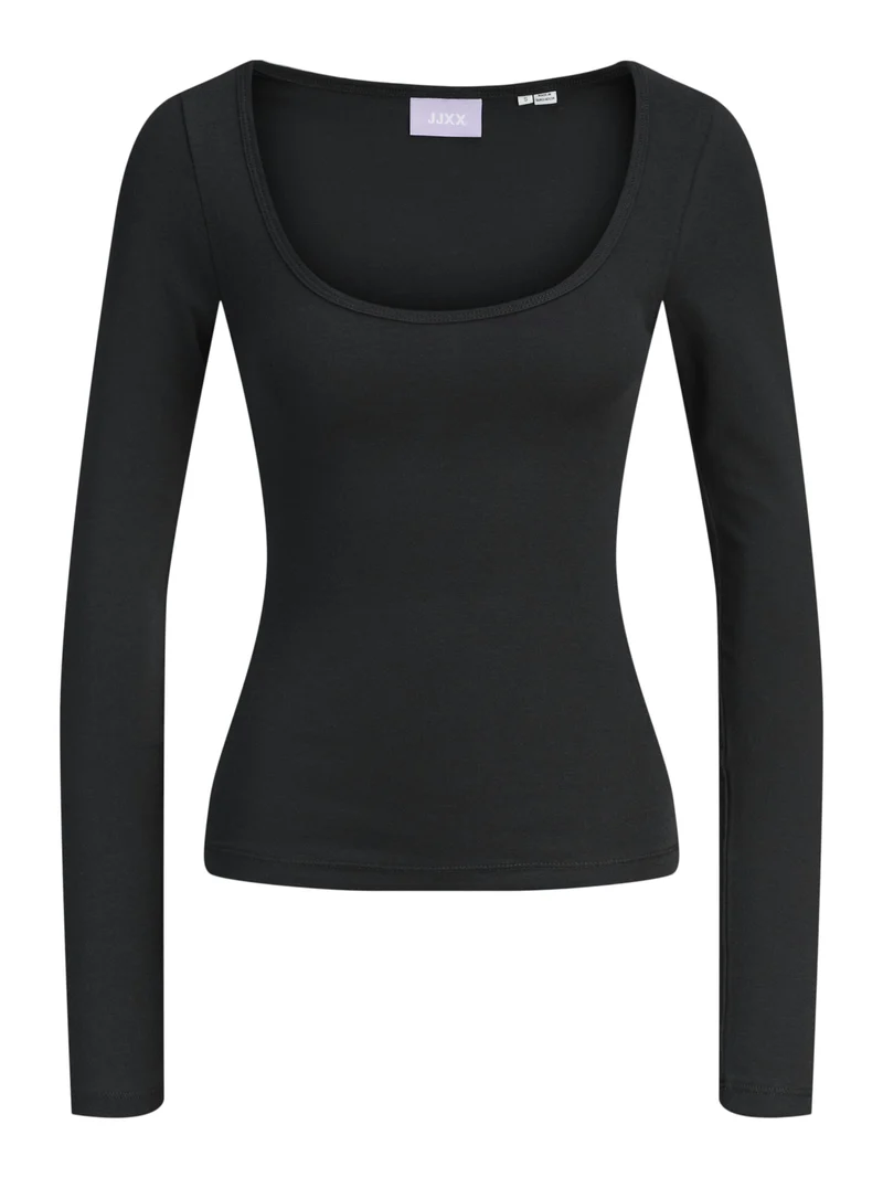 Langarmshirt mit großem Ausschnitt