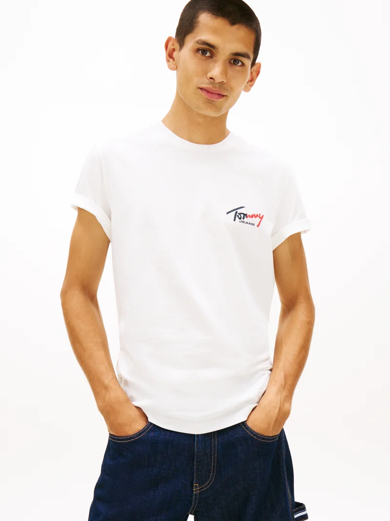 Basic Shirt mit kleinem Druck
