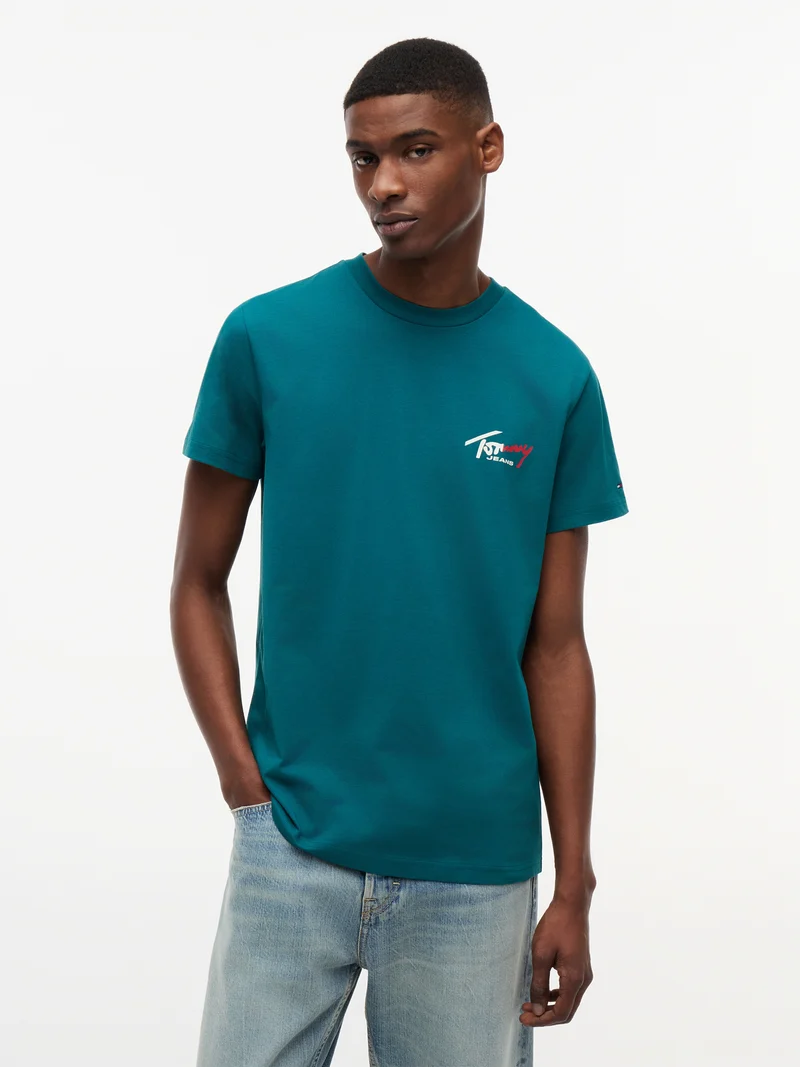 Basic Shirt mit kleinem Druck