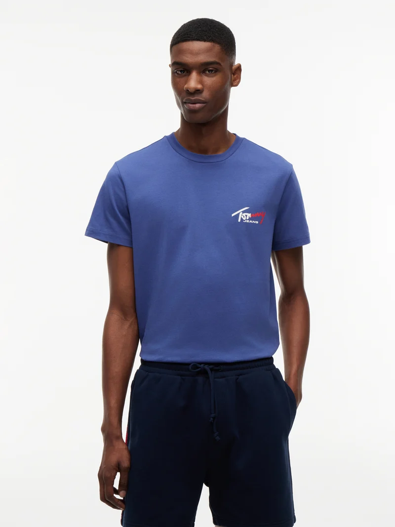 Basic Shirt mit kleinem Druck