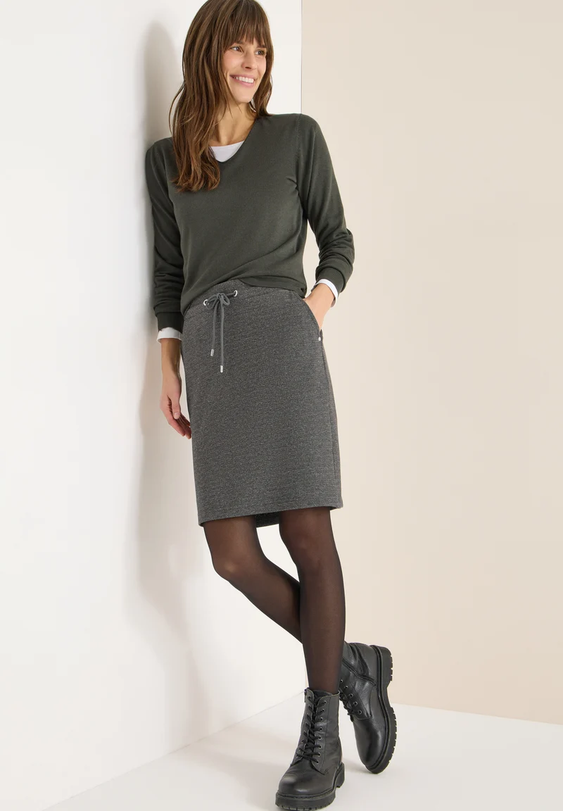 Two-Tone Melange Jogg Skirt