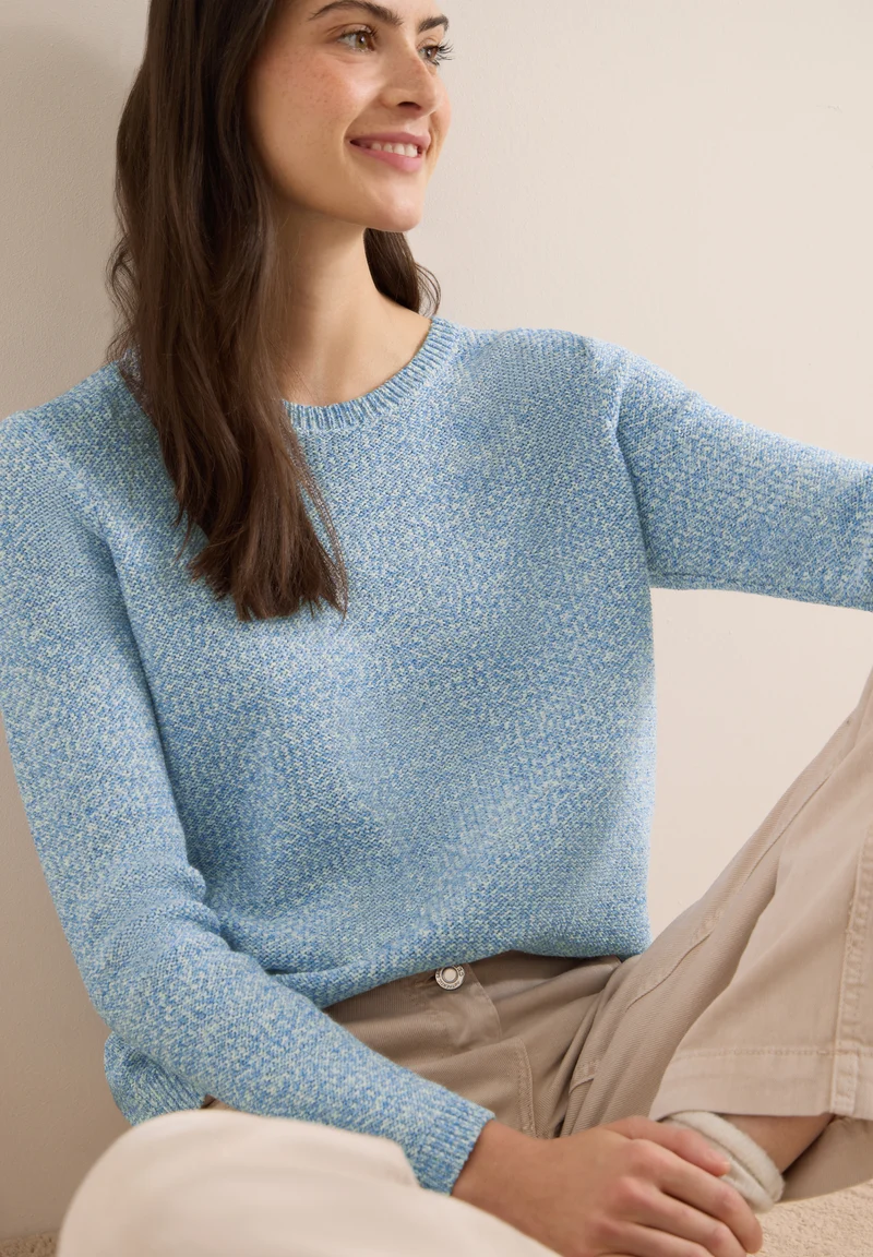 Melierter Strickpullover