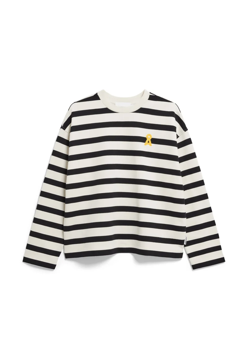 Oversized Sweatshirt mit Streifen und Logo-Stickerei