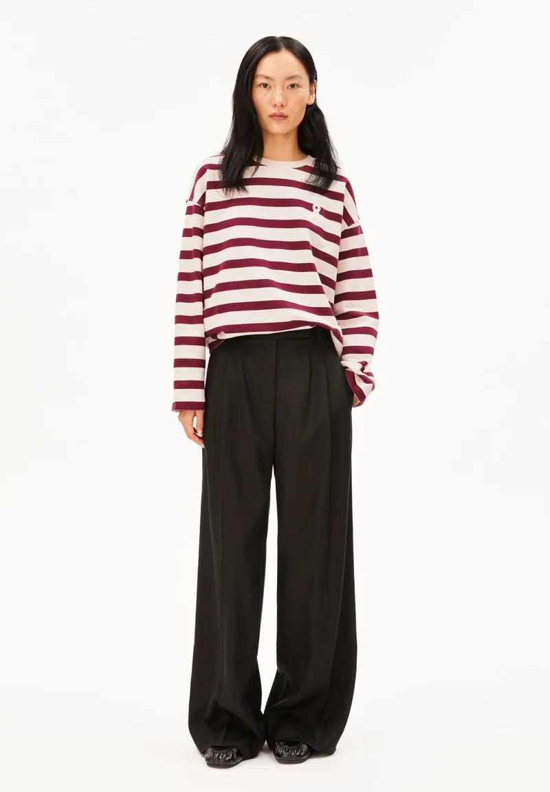 Oversized Sweatshirt mit Streifen und Logo-Stickerei