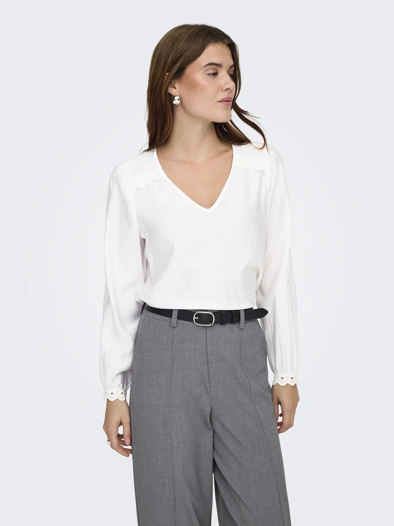 Bluse mit V-Ausschnitt