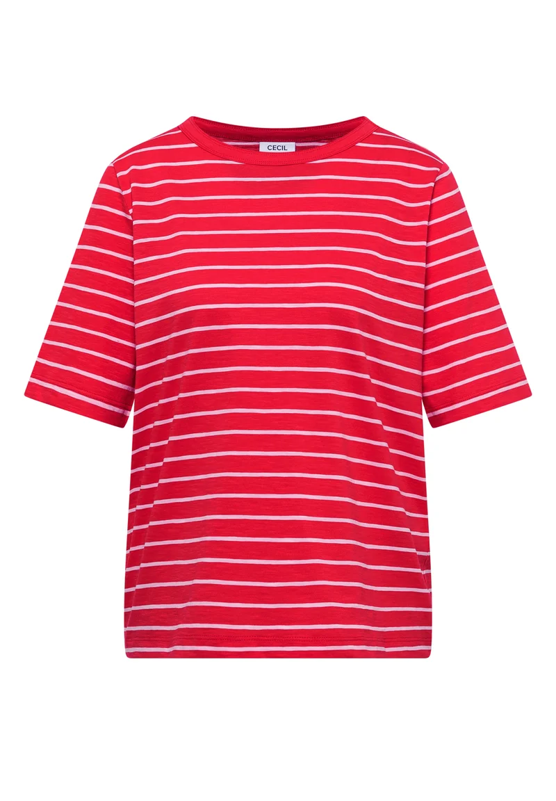 T-Shirt mit Boatneck und Streifen