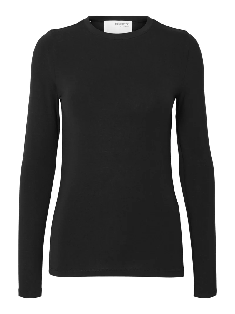 SLWMANJA Slim Fit Langarm-Top mit Rundhalsausschnitt