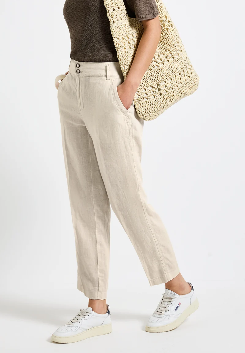 Leinen-Chino im Casual Fit