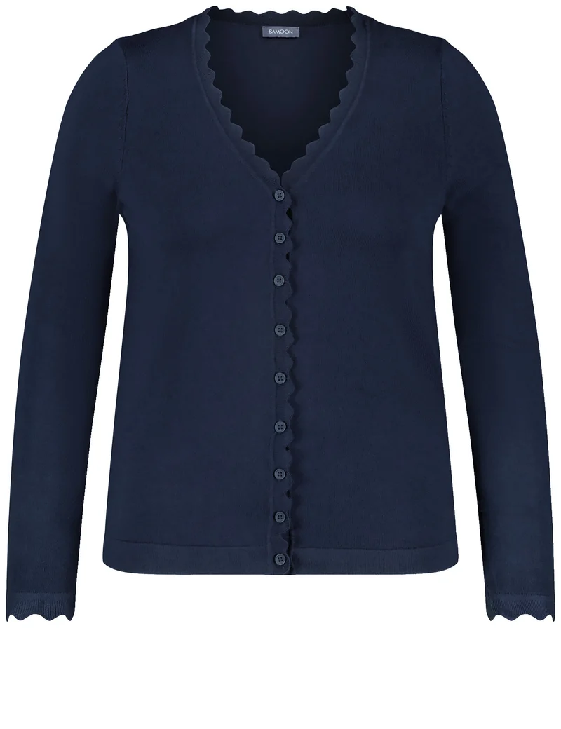 Strickjacke mit Wellenkanten